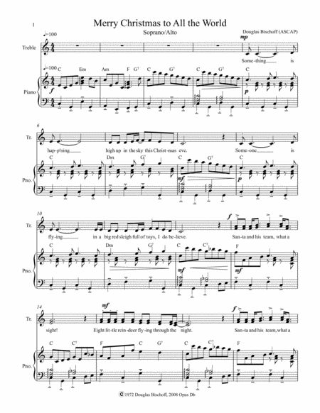 Free Sheet Music Merry Christmas To All The World