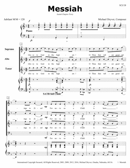 Free Sheet Music Messiah