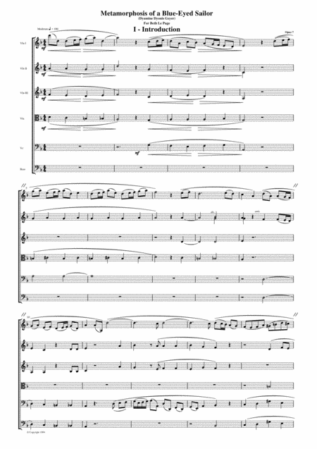 Free Sheet Music Metamorphosis Of A Blue Eyed Sailor Op 7 1st Movement Introduction