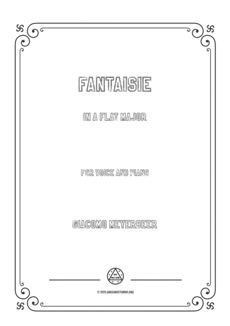 Meyerbeer Fantaisie In A Flat Major For Voice And Piano Sheet Music