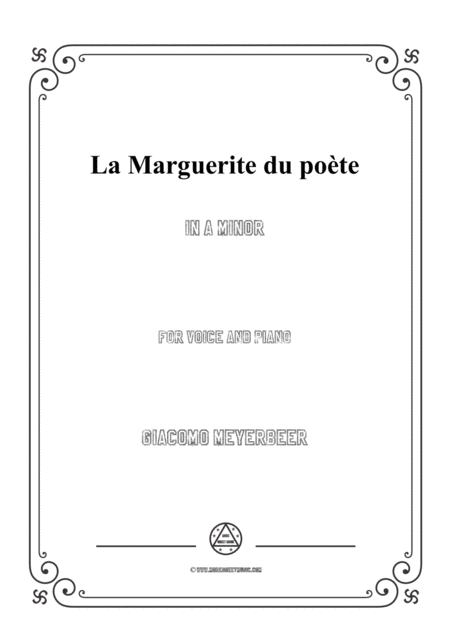 Free Sheet Music Meyerbeer La Marguerite Du Pote In A Minor For Voice And Piano