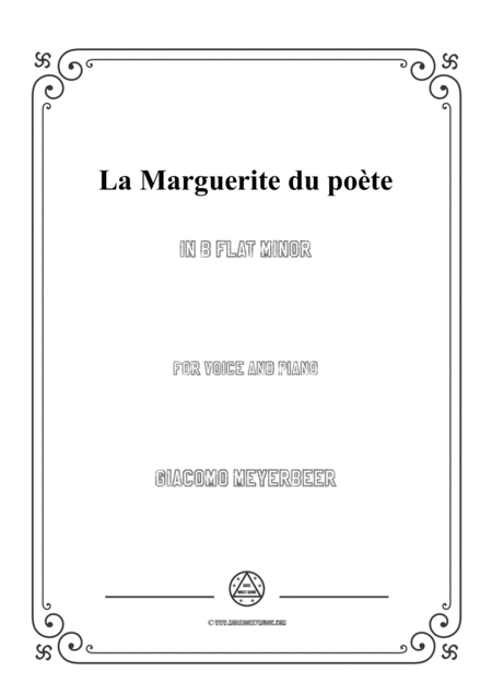 Free Sheet Music Meyerbeer La Marguerite Du Pote In B Flat Minor For Voice And Piano