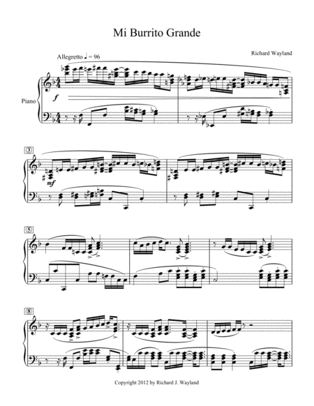 Free Sheet Music Mi Burrito Grande