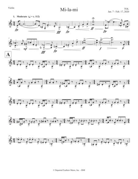 Mi La Mi 2020 For Violin And Piano Violin Part Sheet Music