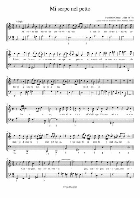 Free Sheet Music Mi Serpe Nel Petto