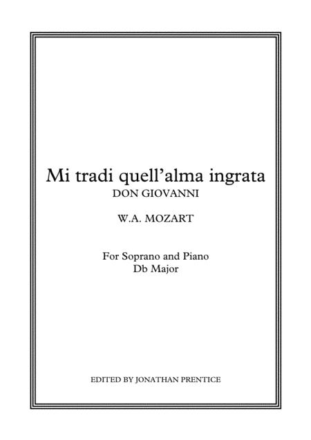 Mi Tradi Quell Alma Ingrata Don Giovanni Db Major Sheet Music