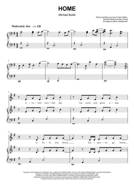 Free Sheet Music Michael Bubl Home