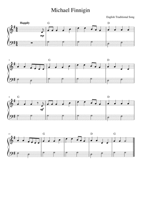 Free Sheet Music Michael Finnigin