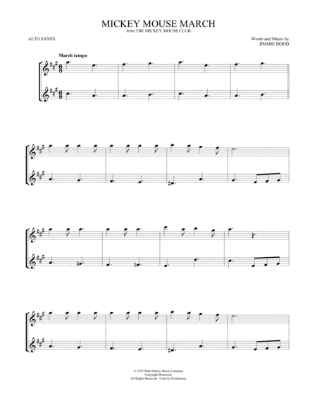 Mickey Mouse March Sheet Music