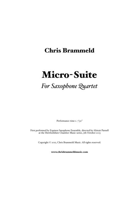 Free Sheet Music Micro Suite For Saxophone Quartet