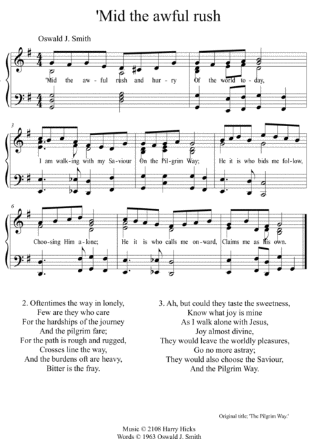 Free Sheet Music Mid The Awful Rush A New Tune To A Wonderful Oswald Smith Poem