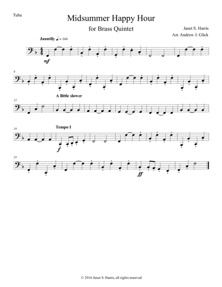 Midsummer Happy Hour Tuba Sheet Music