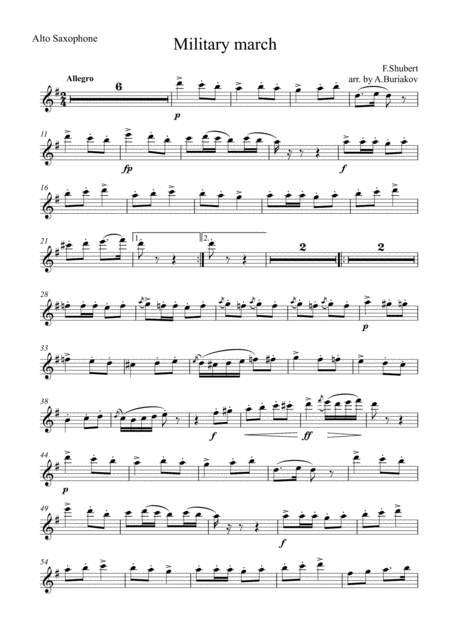 Military March Sax Alto Sheet Music