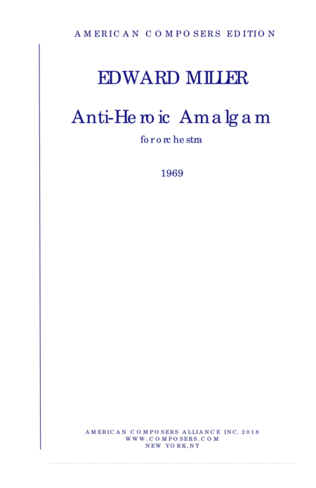 Free Sheet Music Millere Anti Heroic Amalgam