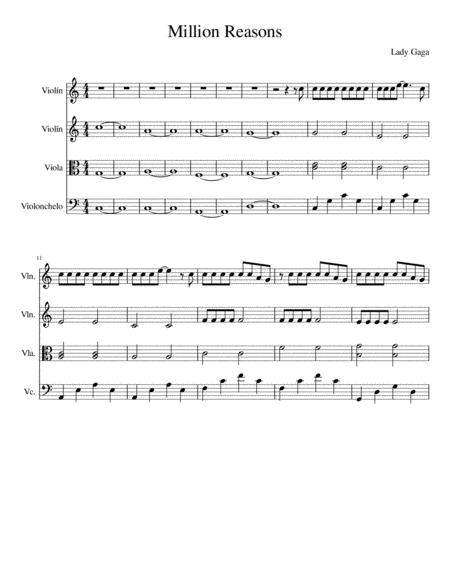 Free Sheet Music Million Reasons