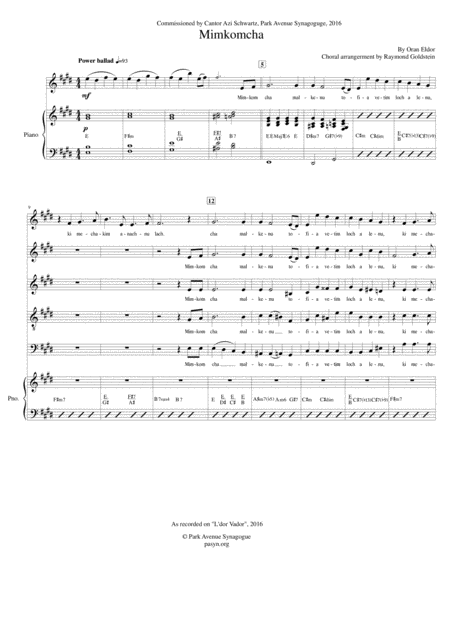 Free Sheet Music Mimkom Kha