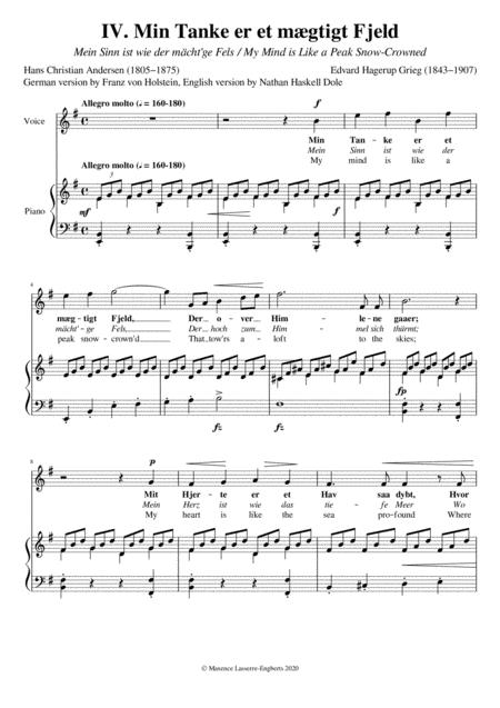 Free Sheet Music Min Tanke Er Et Mgtigt Fjeld High Voice Key Em