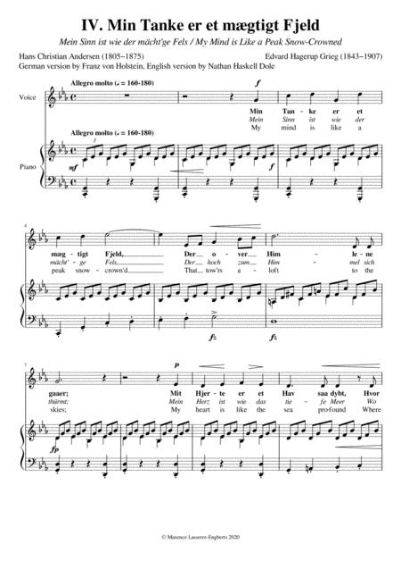 Free Sheet Music Min Tanke Er Et Mgtigt Fjeld Low Voice Key Cm Original