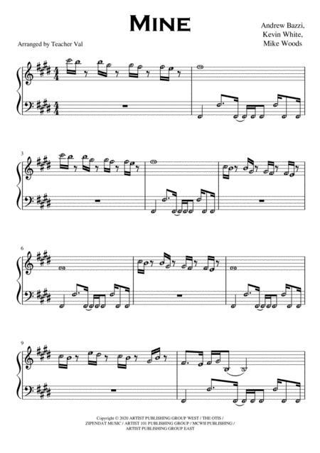 Mine Bazzi Piano Solo With Note Names Alphabets Sheet Music