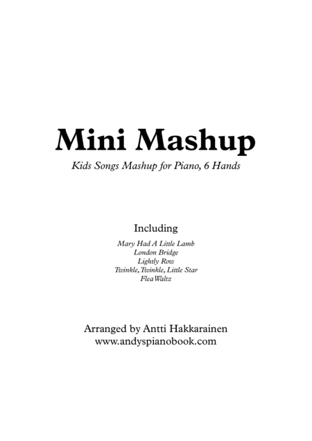 Mini Mashup Piano 6 Hands Sheet Music