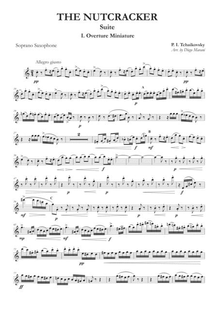 Free Sheet Music Miniature Overture From Nutcracker Suite For Saxophone Quartet