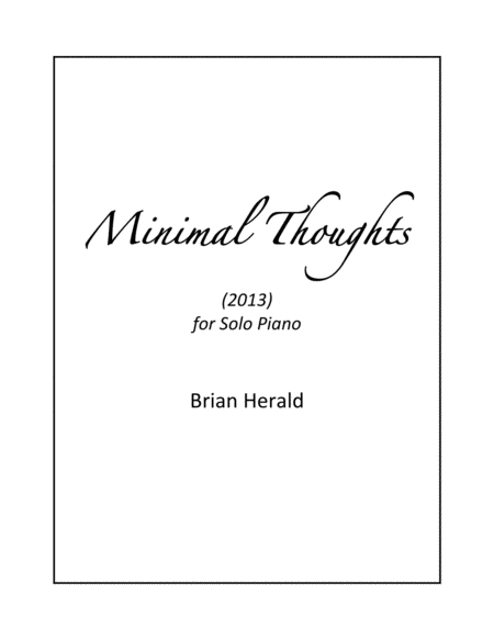 Free Sheet Music Minimal Thoughts For Solo Piano