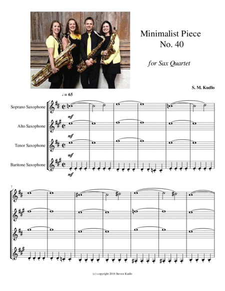 Minimalist Piece No 40 For Sax Quartet Sheet Music
