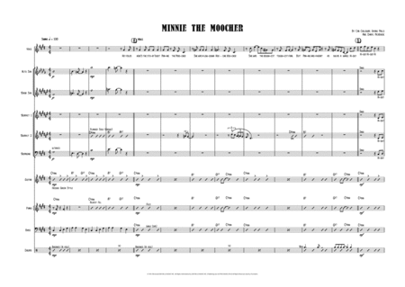 Free Sheet Music Minnie The Moocher Vocal With Jazz Band 5 Horns Key Of C M With Key Changes