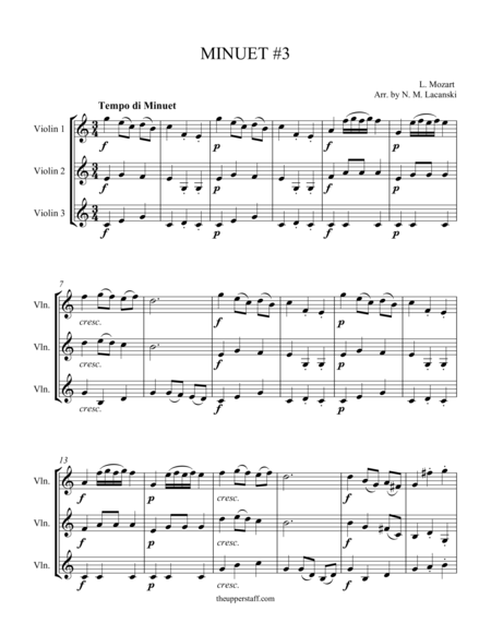 Minuet 3 Sheet Music