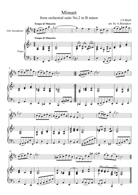 Minuet And Scherzo From Orchestral Suite No 2 In B Minor Sheet Music