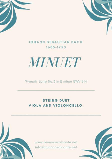 Free Sheet Music Minuet Bwv 814 Bach String Duet Viola And Cello