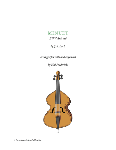 Minuet Bwv Anh 116 For Cello And Keyboard Sheet Music