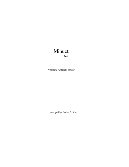 Minuet For String Trio K 2 Sheet Music