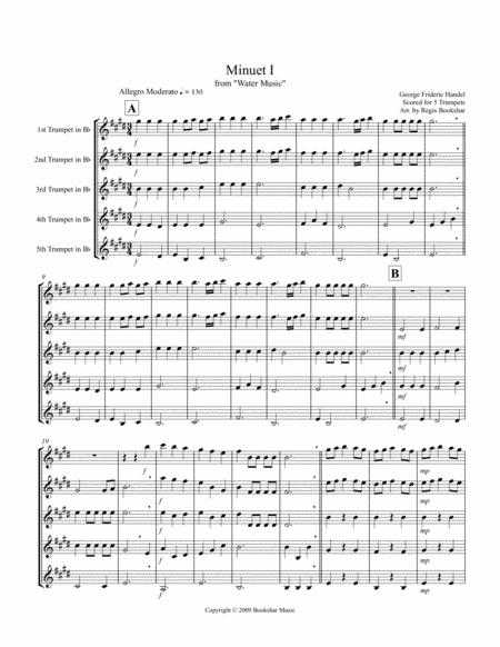 Minuet I From Water Music Sheet Music