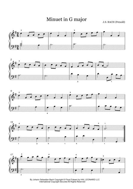 Minuet I In G Major Sheet Music