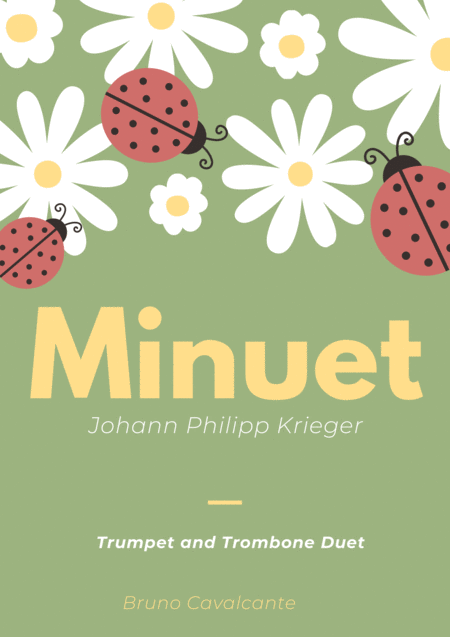 Free Sheet Music Minuet In A Minor Johann Philipp Krieger Trumpet And Trombone Duet