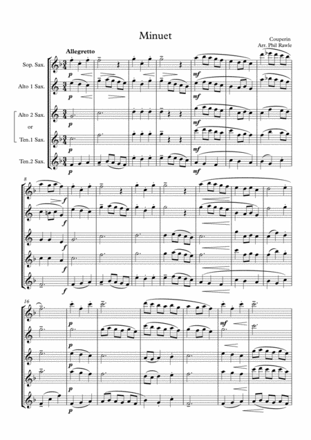 Minuet In D Couperin Sheet Music