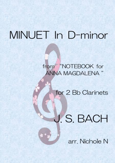 Minuet In D Minor For 2 Bb Clarinets Sheet Music