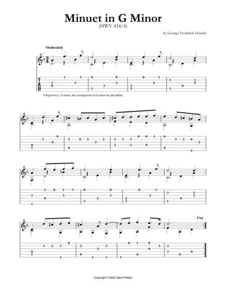 Free Sheet Music Minuet In G Minor Hwv 434 4