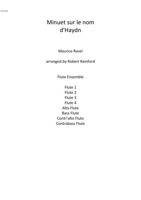 Minuet Sur Le Nom D Haydn Sheet Music