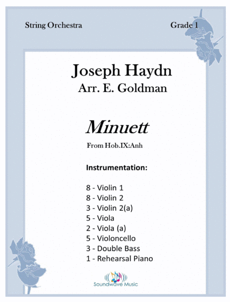 Free Sheet Music Minuett From Hob Ix Anh