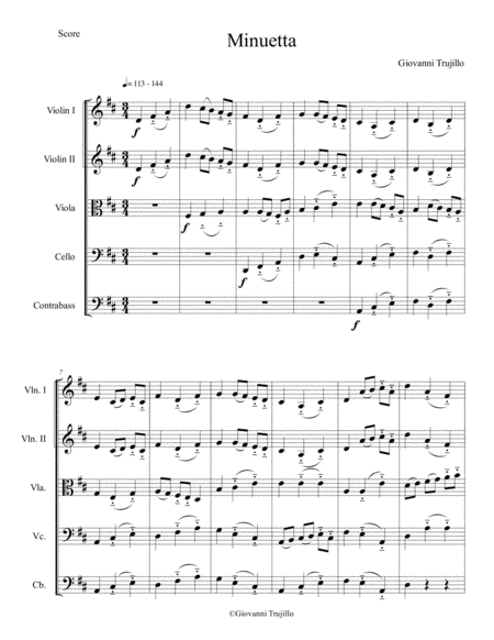 Free Sheet Music Minuetta