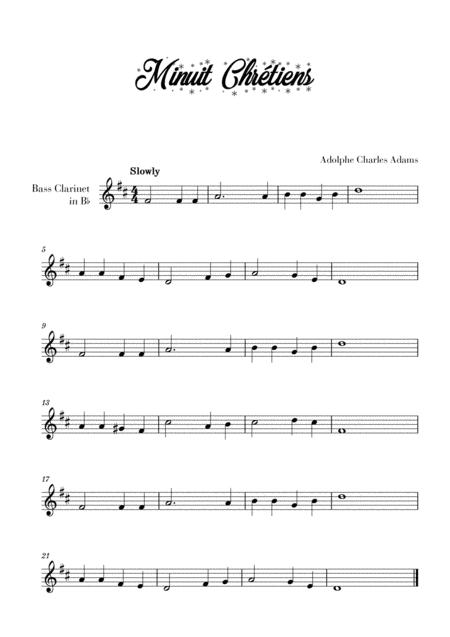 Free Sheet Music Minuit Chrtiens For Bass Clarinet