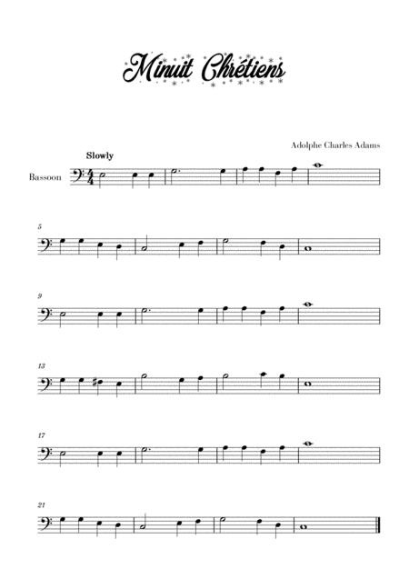 Free Sheet Music Minuit Chrtiens For Bassoon