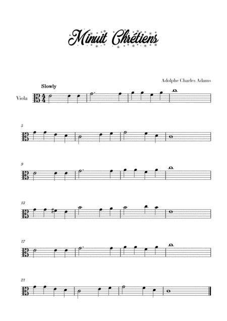 Free Sheet Music Minuit Chrtiens For Viola