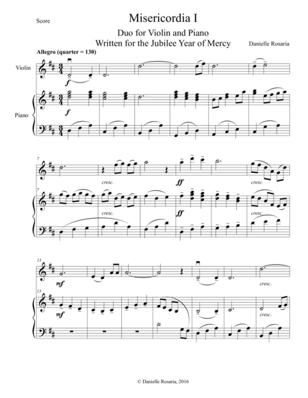 Misericordia I Duo For Violin And Piano Sheet Music