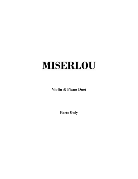 Miserlou Piano And Violin Or Any Other Treble C Instrument Parts Only Sheet Music