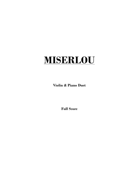 Miserlou Piano And Violin Or Any Other Treble C Instrument Score Only Sheet Music