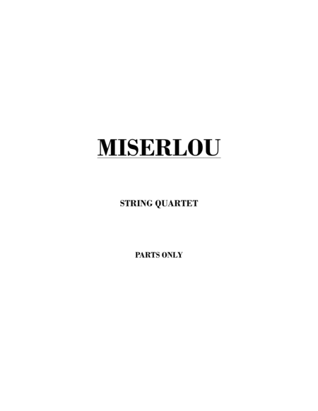 Miserlou String Quartet Parts Only Sheet Music