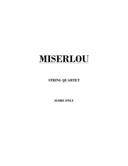 Miserlou String Quartet Score Only Sheet Music